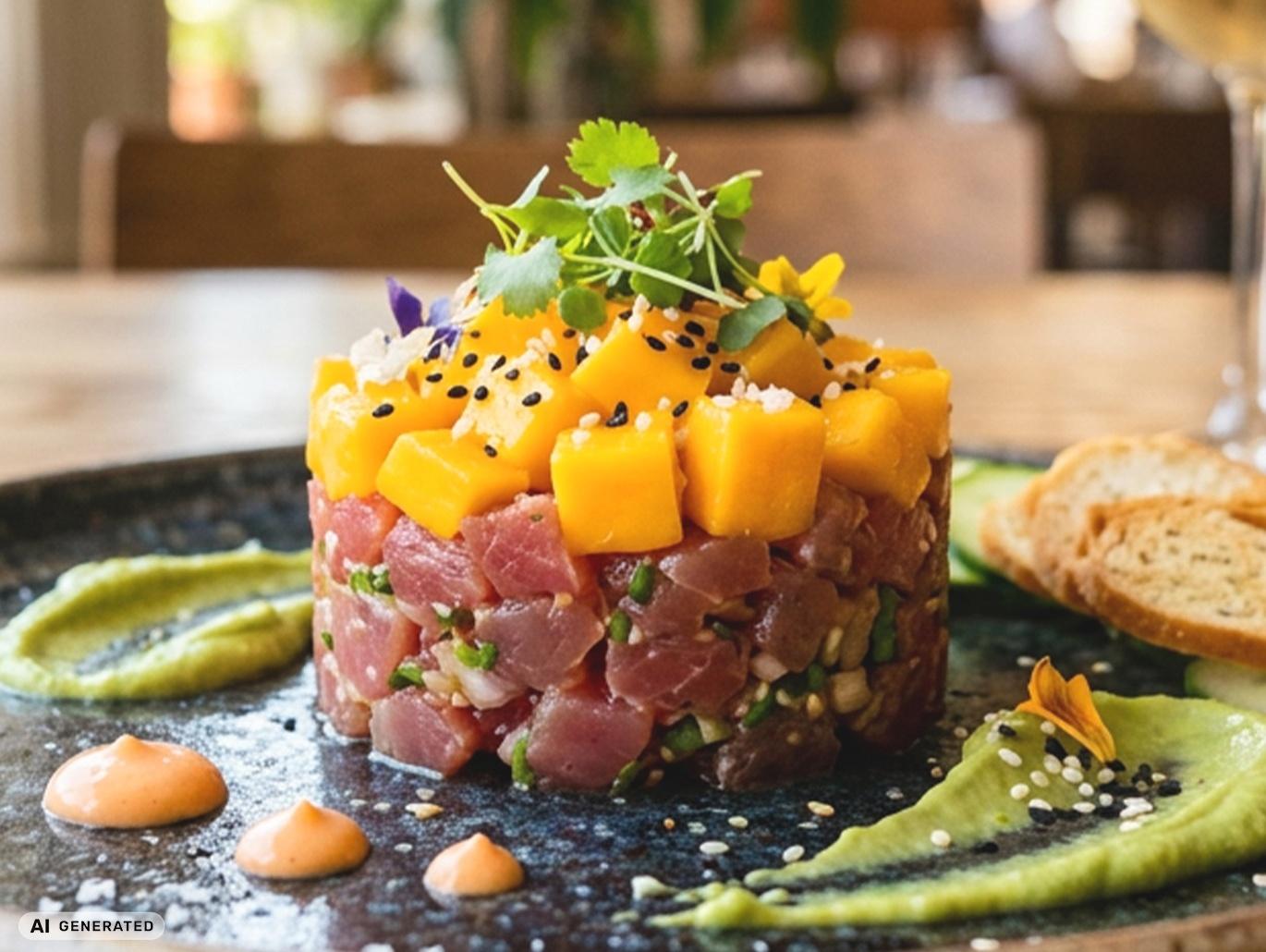 La ricetta della tartare di tonno e mango