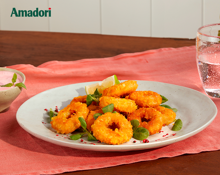 Le Birbe Rings Amadori con maionese alla barbabietola e salsa allo yogurt