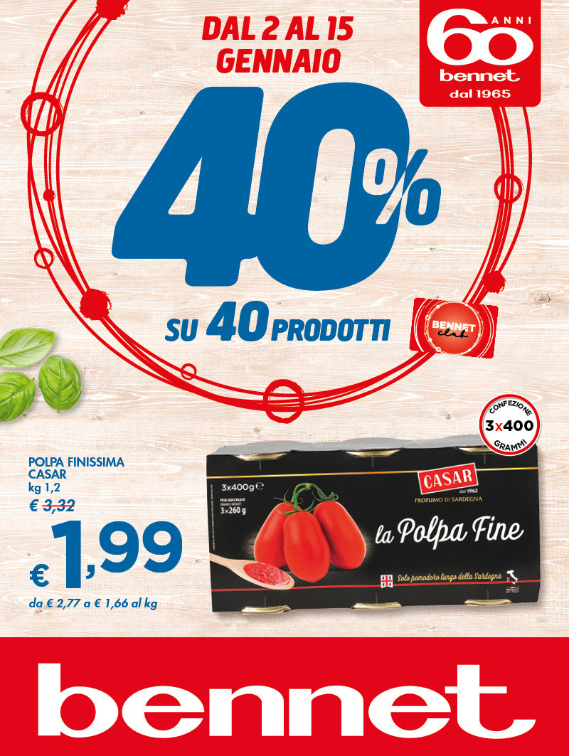 SCONTO 40%BC SU 40 PRODOTTI