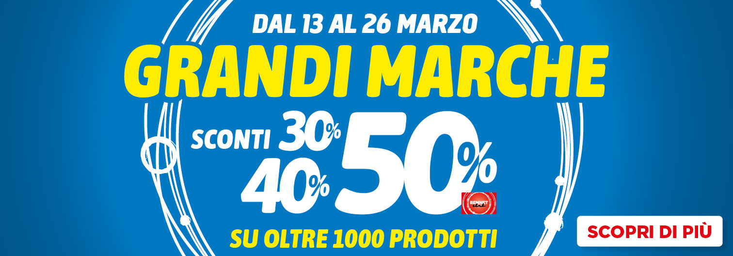 GRANDI MARCHE SCONTI 504030% SU OLTRE 1000 PRODOTTI