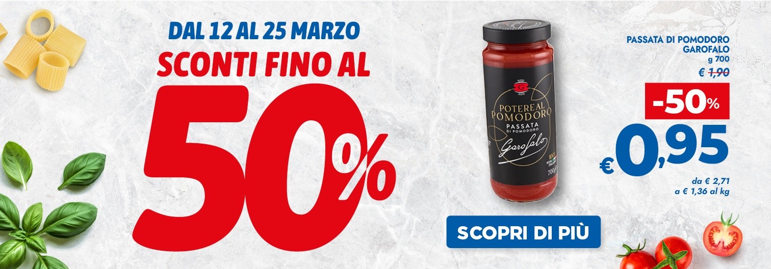 SCONTI FINO AL 50%