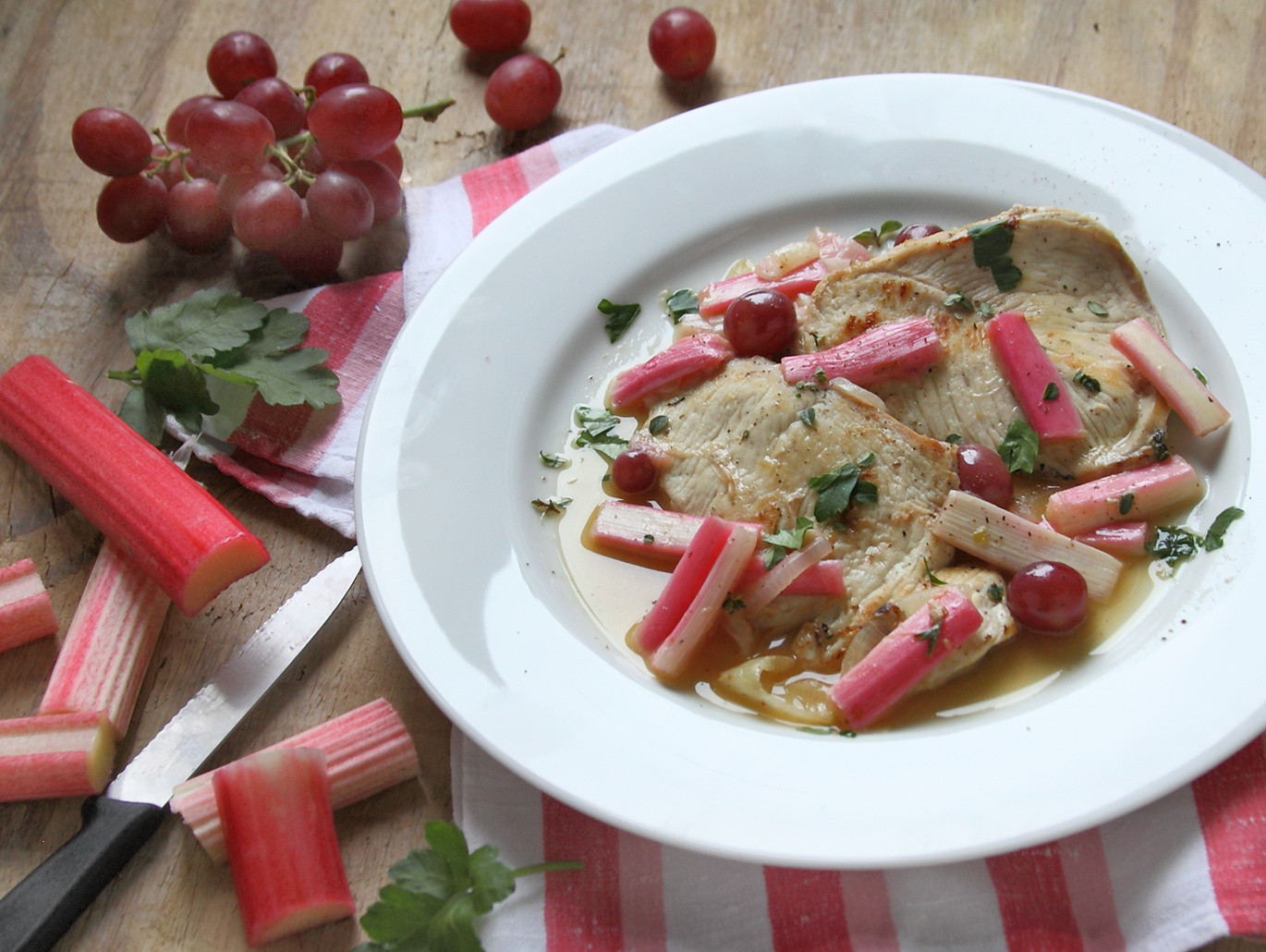 Petto di pollo con rabarbaro