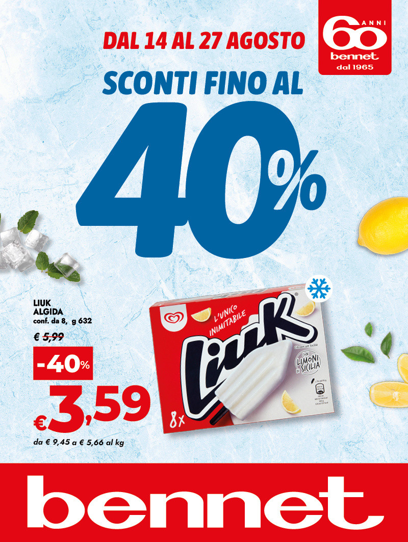SCONTI FINO AL 40%