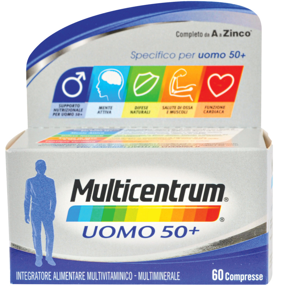 Multivitaminico Completo Vitamina B C Zinco Multicentrum Uomo 50+ - Foto 1