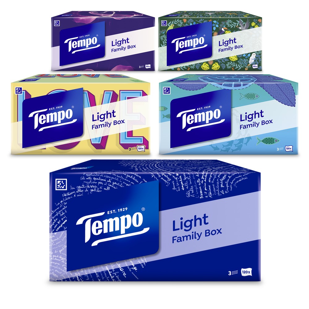Fazzoletti Tempo Family Box (in Colori Assortiti) 3 Veli - Foto 1