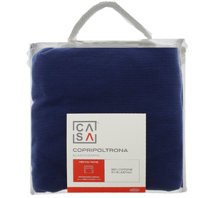 Copripoltrona Tinta Unita Blu Casa - Foto 1
