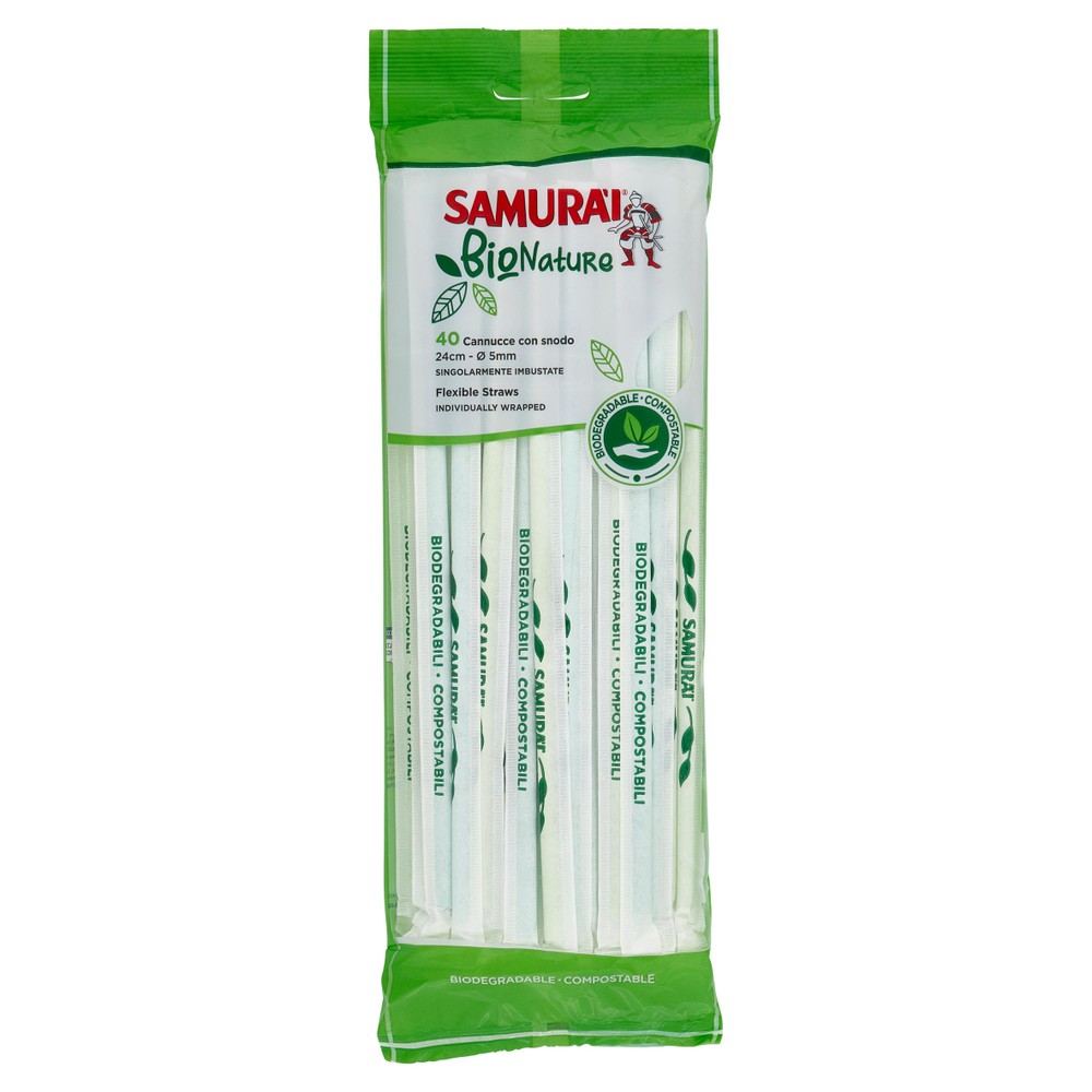 Cannucce Imbustate Biodegradabili E Compostabili Samurai 24cm - Foto 1