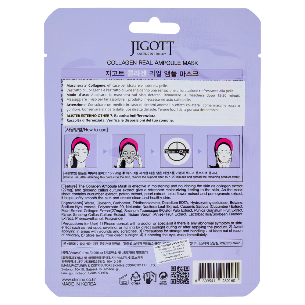 Maschera Viso Collagene Jigott - Foto 3