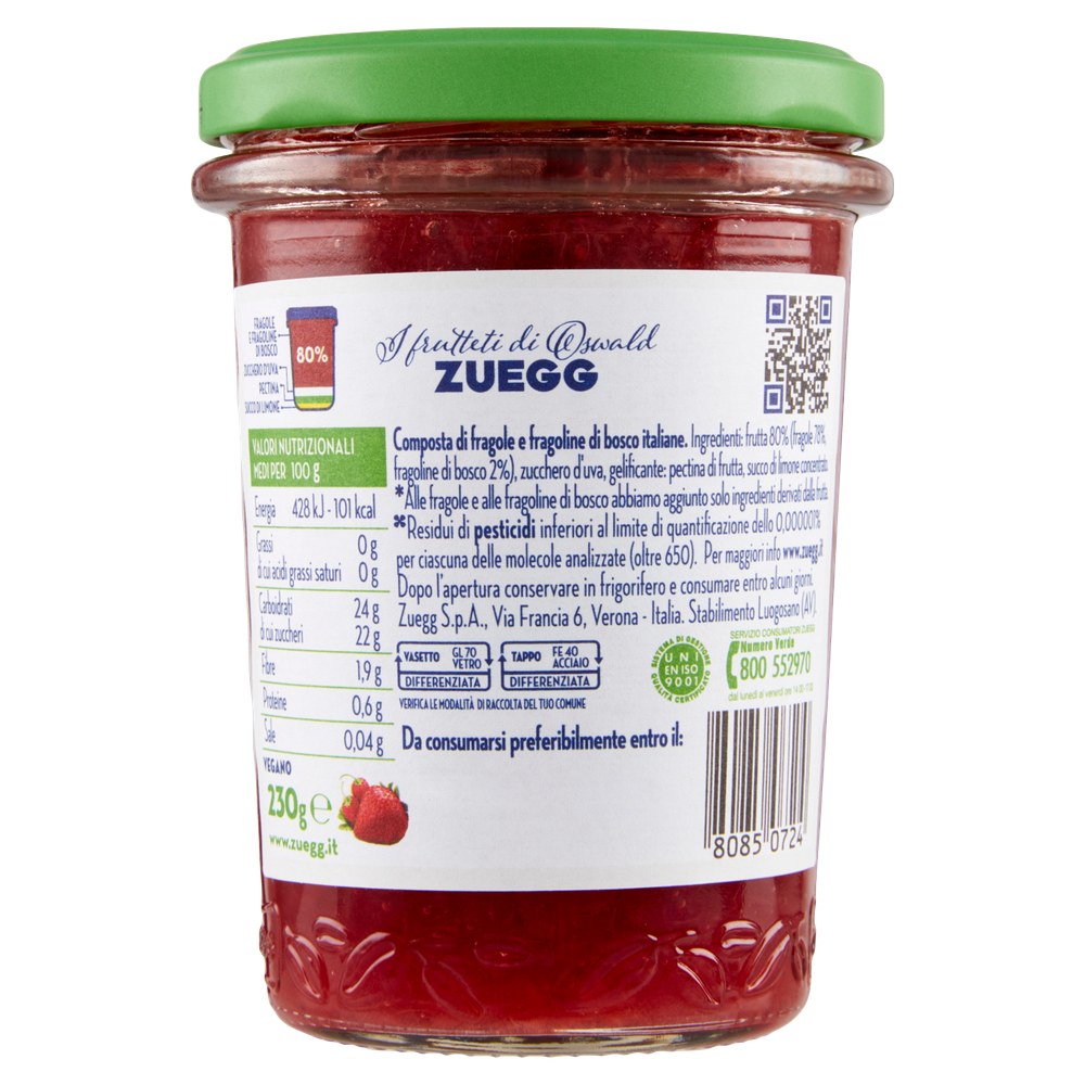 Composta Di Fragole Italiane 100% Da Frutta Zero Residui Zuegg - Foto 3