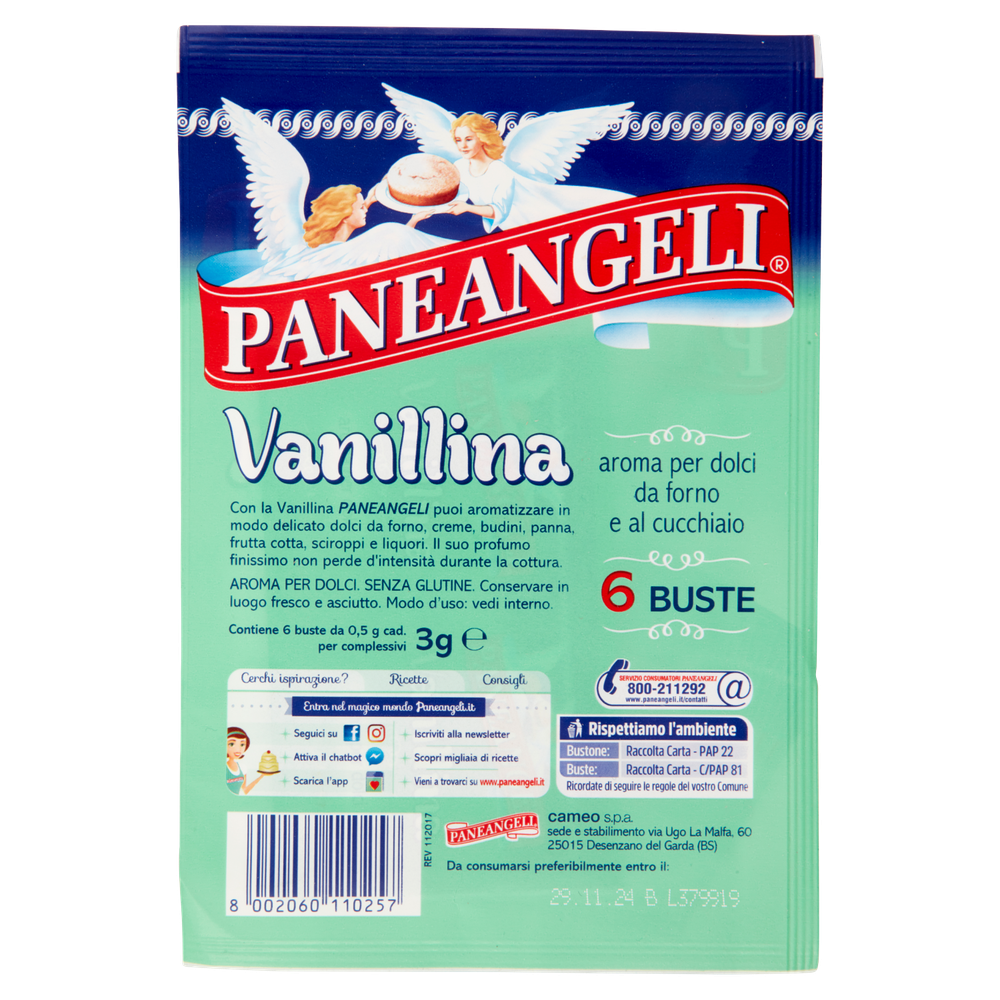 Vanillina 6 Buste, Aroma In Polvere Senza Glutine Paneangeli - Foto 3
