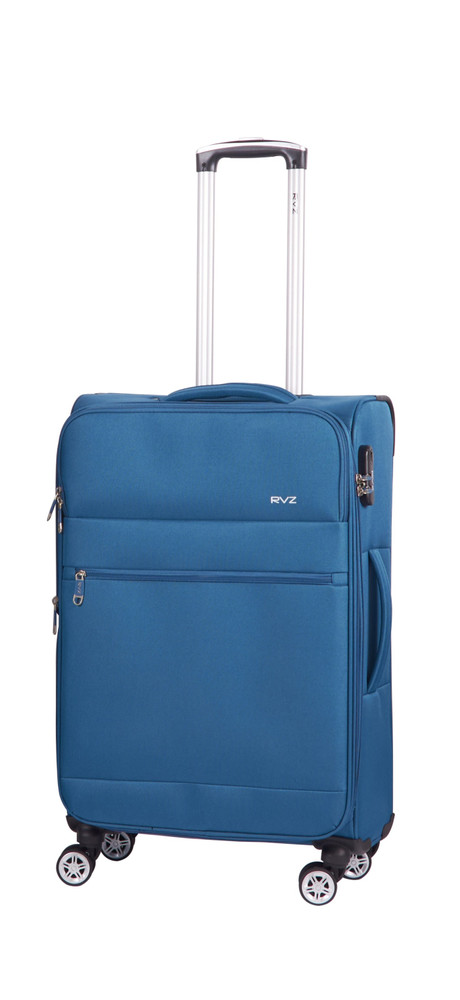 Trolley In Poliestere Blu 66hx40x27, 4 Ruote Doppie Piroettanti - Foto 1