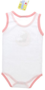 Body Neonata Spalla Larga 9/12 Mesi Bianco C/Stampa Bordo Rosa Delinea