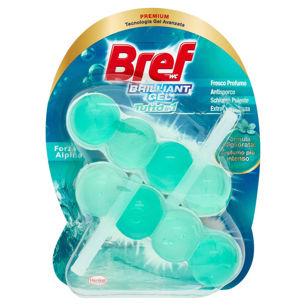 Tavoletta Detergente Per Wc Forza Alpina Brilliant Gel Tutto In 1 Bref - Foto 1