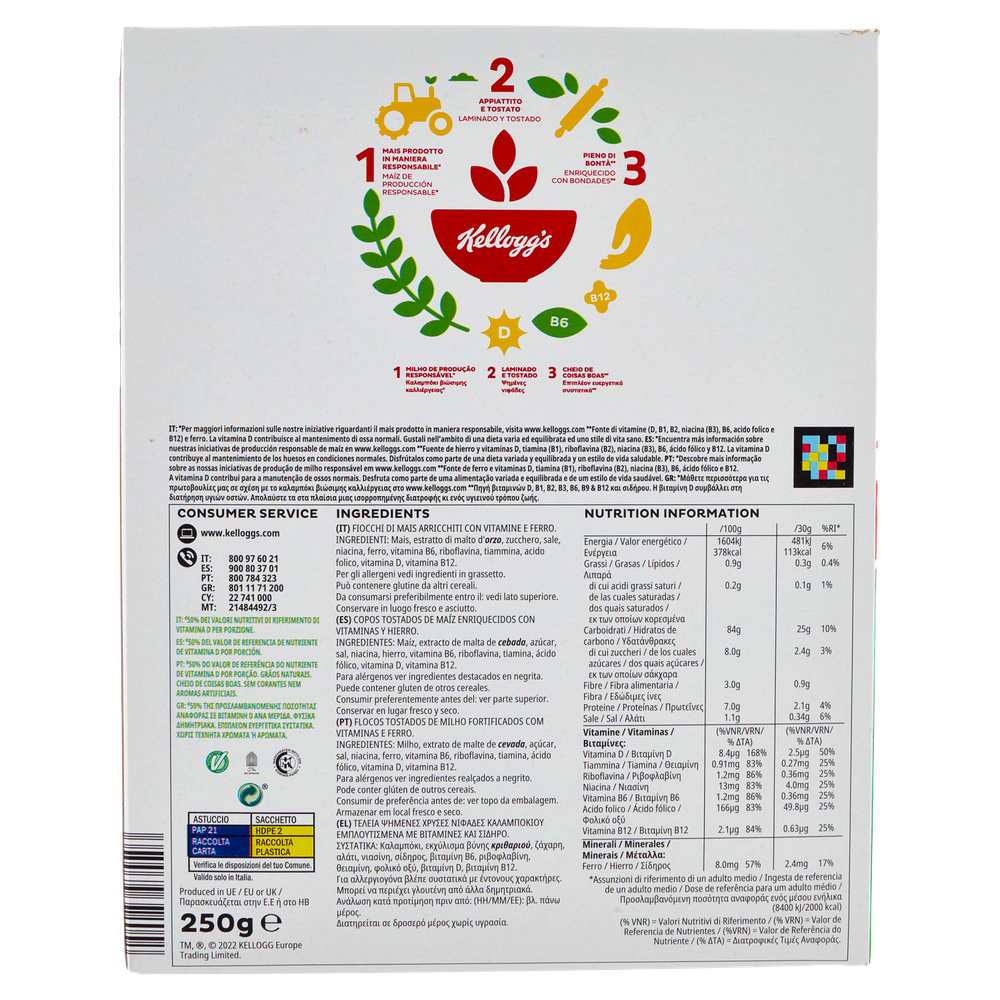 Cereali Corn Flakes Di Mais Arricchiti Con Vitamine E Ferro Kellogg's - Foto 3
