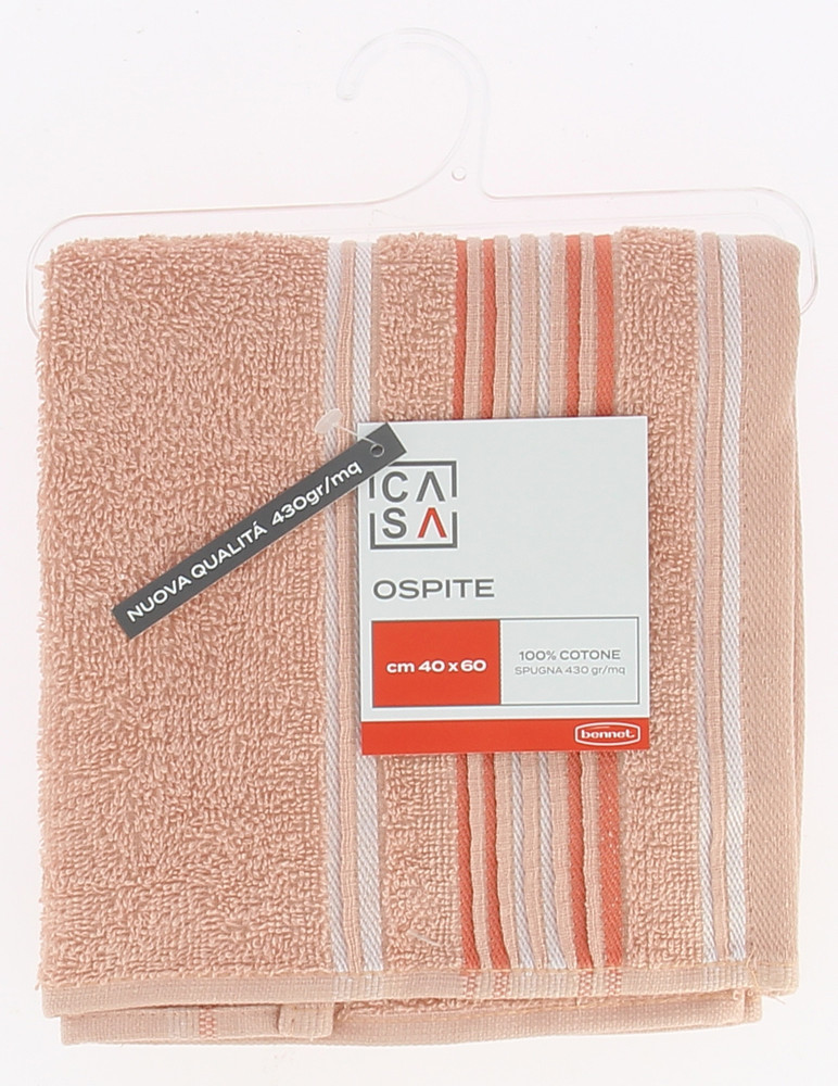 Ospite Spugna Bordo Jacquard Cm40x60 Corallo Casa - Foto 1