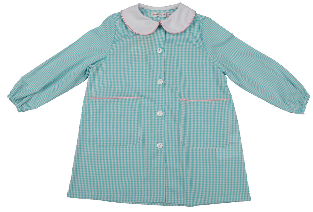 Grembiule Asilo Bambina 4 Anni Vichy Verde - Foto 1
