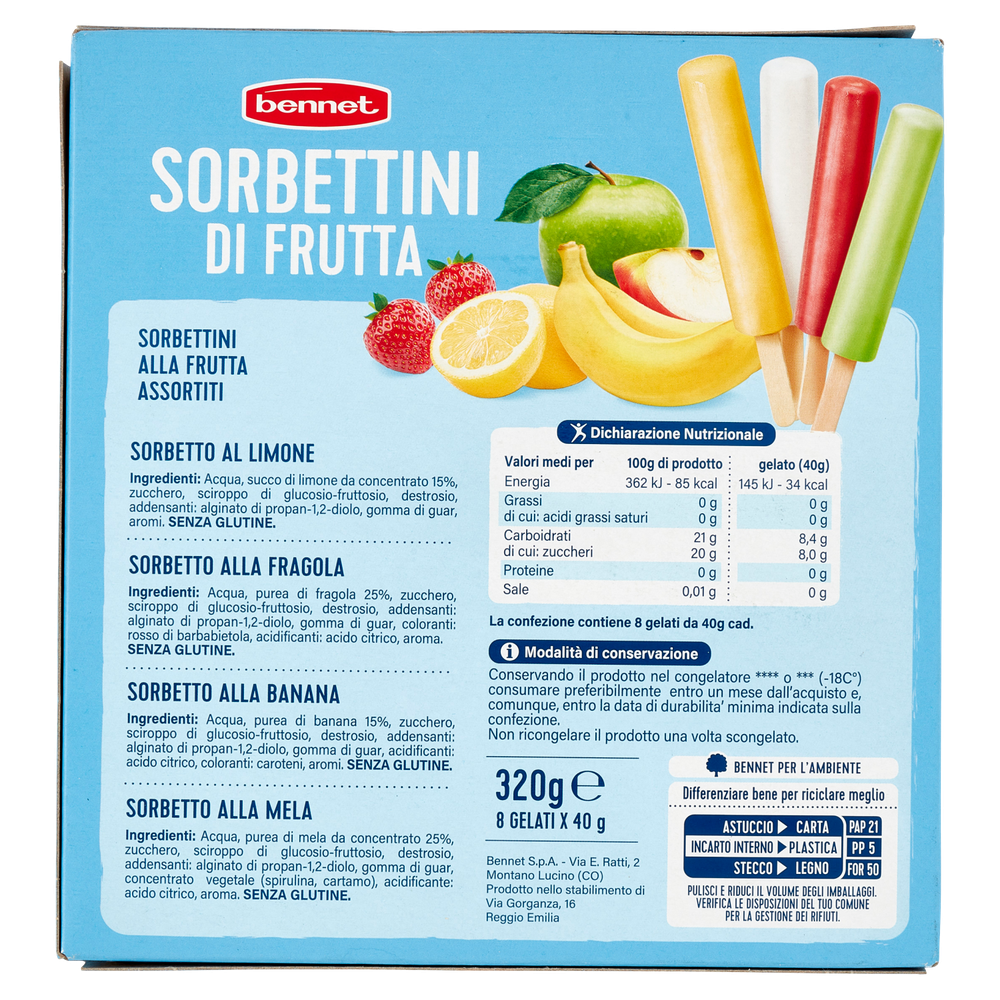 8 Sorbettini Frutta Gusti Vari Bennet - Foto 3