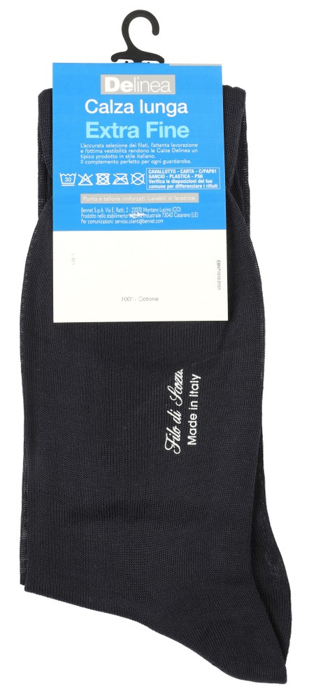 Calze Lunghe Uomo 39/41 Blu Maglia Liscia Delinea - Foto 2