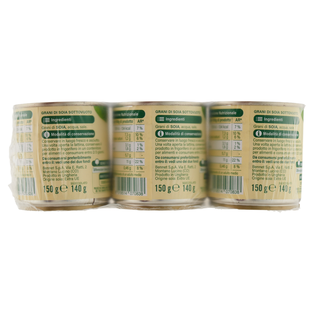 Soia In Grani Cotta Al Vapore Sottovuoto 3x150gbennet - Foto 3