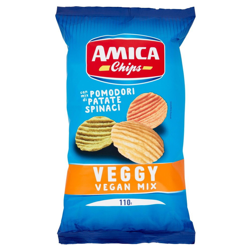 Veggy Snack Vegano Con Patate, Pomodoro E Spinaci Amica Chips