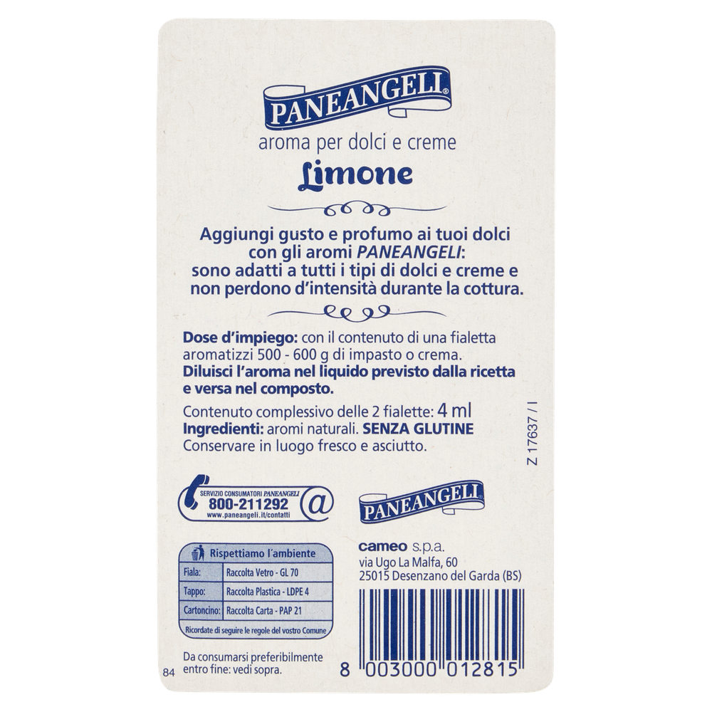 Aroma Al Limone Senza Glutine Per Dolci 2x2ml Paneangeli - Foto 3