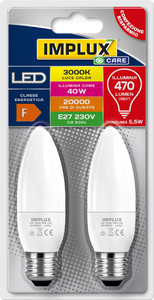 2 Lampadine A Led A Candela 35we27 Luce Calda Implux - Foto 1