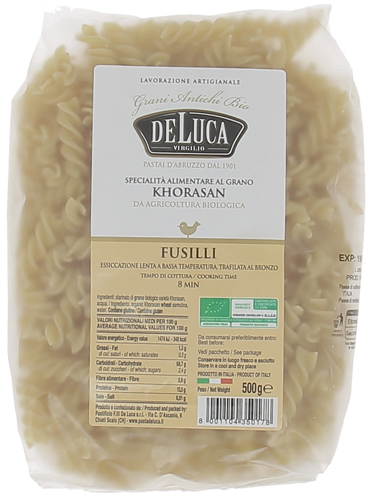 Pasta Fusilli Di Grano Khorasan Bio De Luca - Foto 1