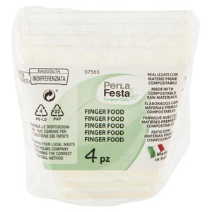 4 Bicchierini Finger Food Quadrati Compostabili - Foto 1