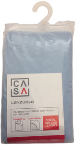Lenzuolo Jersey Angoli Tinta Unita 1pz1/2 Cm120x200 Azzurro Chiaro Casa - Foto 1