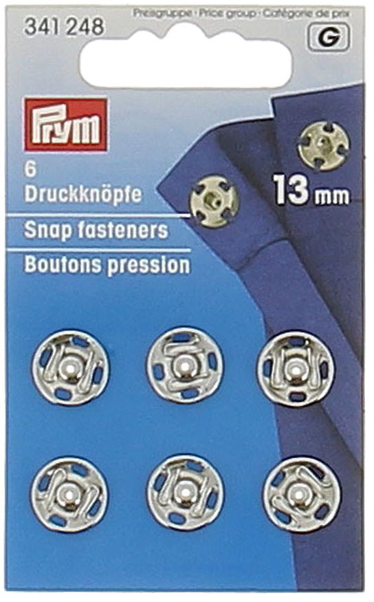 6 Bottoni Automatici Argento 13mm. Prym - Foto 1