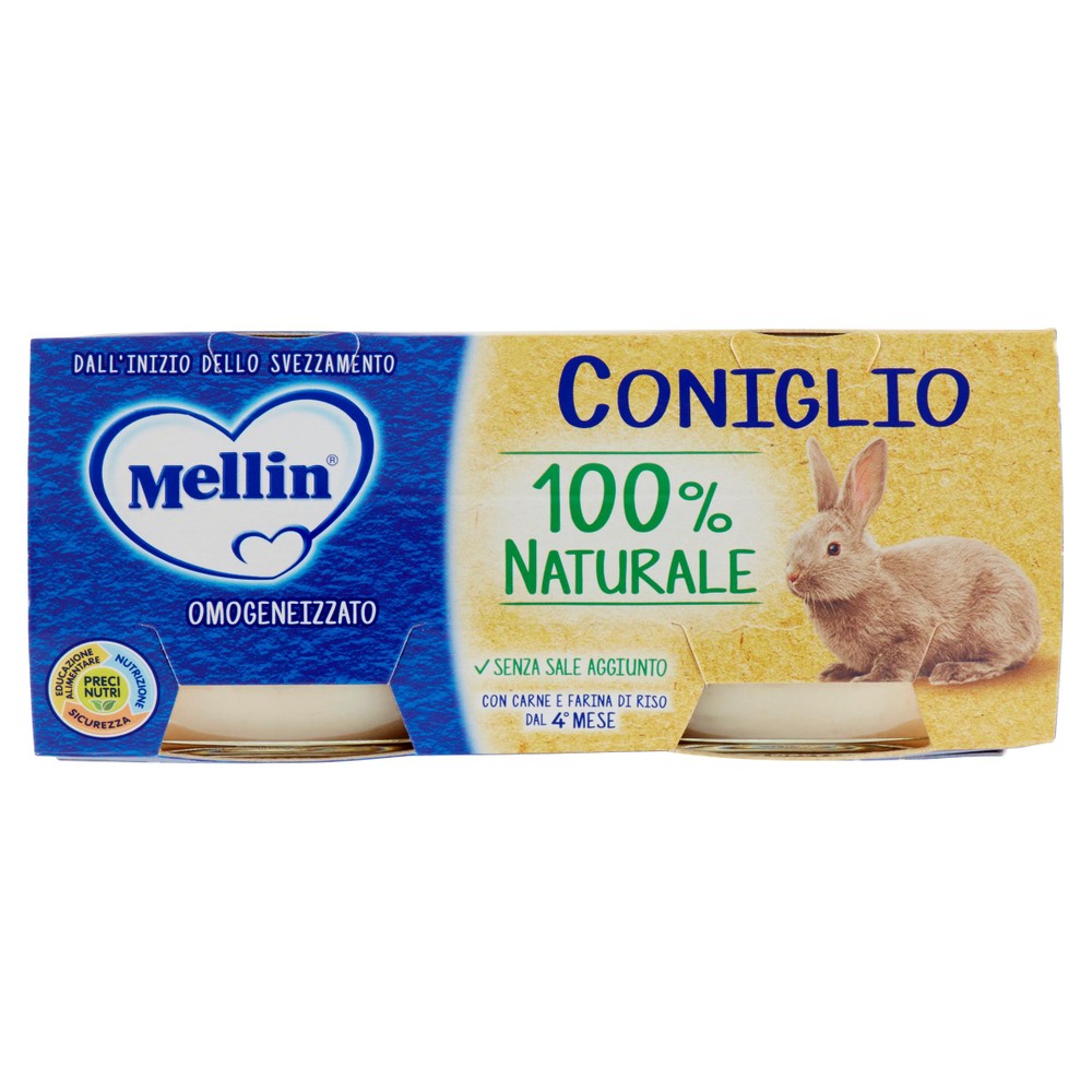 Omogeneizzato Carne Dal 4° Mese Di Coniglio 2x80g Mellin - Foto 1
