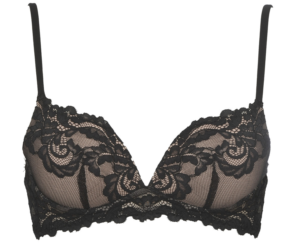 Reggiseno Push Up In Pizzo Senza Ferretto 3 Nero Infiore - Foto 1