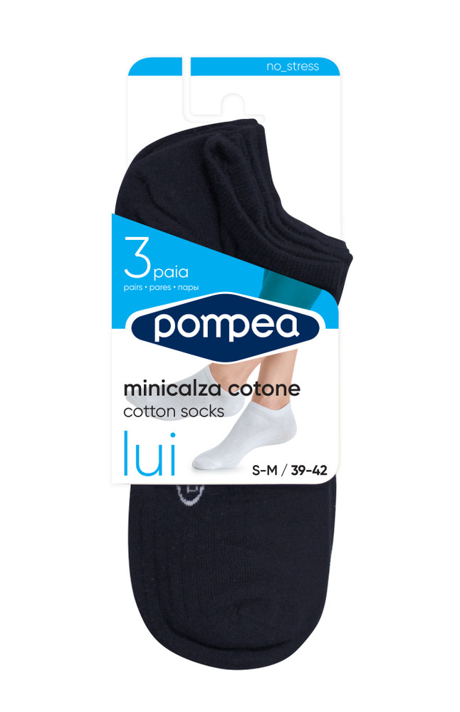 Minicalze Lui Uomo 39/42 Blu Conf Da 3 Pompea - Foto 1