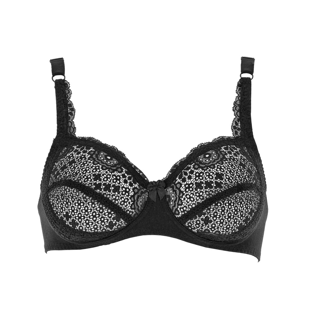 Reggiseno Classico Coppe In Morbido Pizzo 6 Nero Lepel - Foto 1