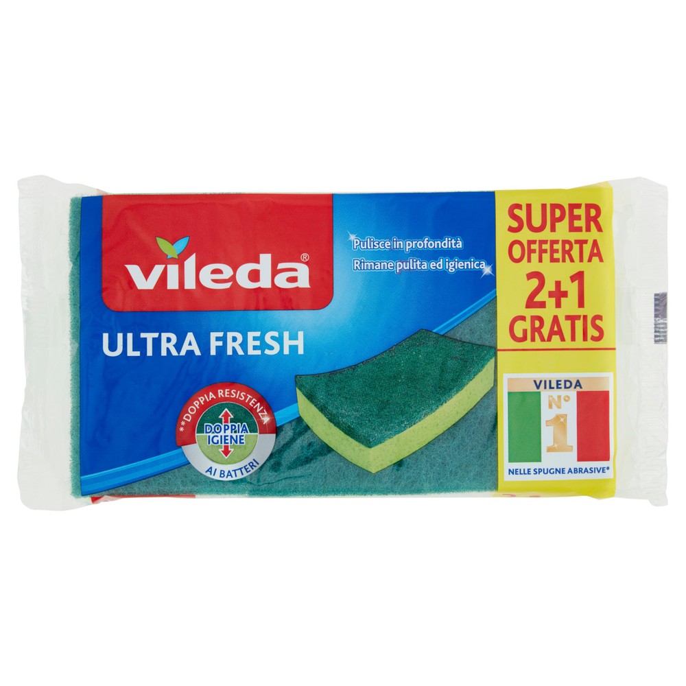 2 Spugne Abrasive Ultrafresh Vileda + 1 Omaggio - Foto 1