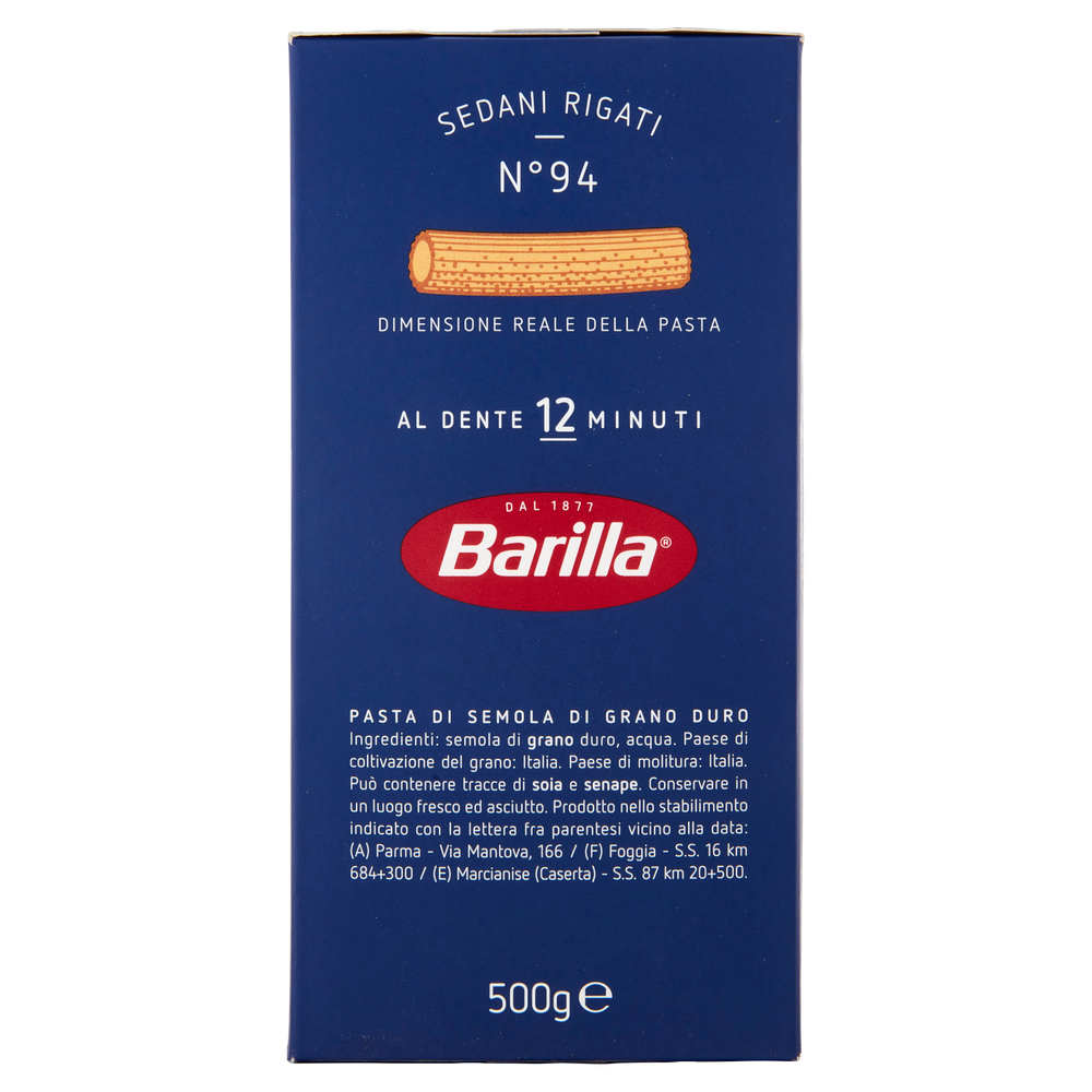 Pasta Di Semola Di Grano Duro Sedani Rigati Barilla