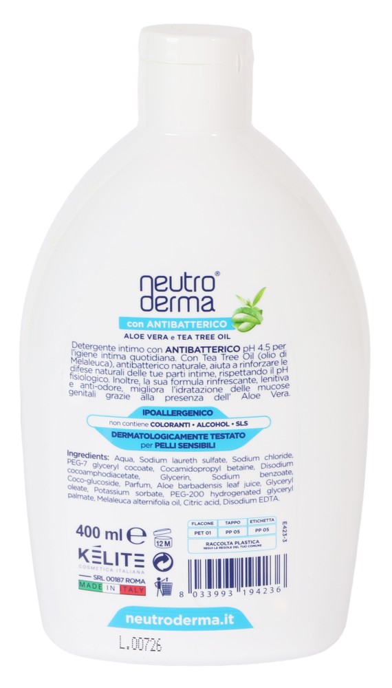 Detergente Intimo Antibatterico Aloe Vera Tea Tree Oil Neutroderma - Foto 3