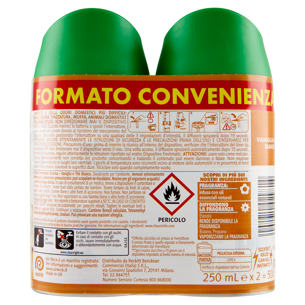 Doppia Ricarica Per Dedorante Ambiente Fresh Matic Air Wick Profumazio - Foto 3