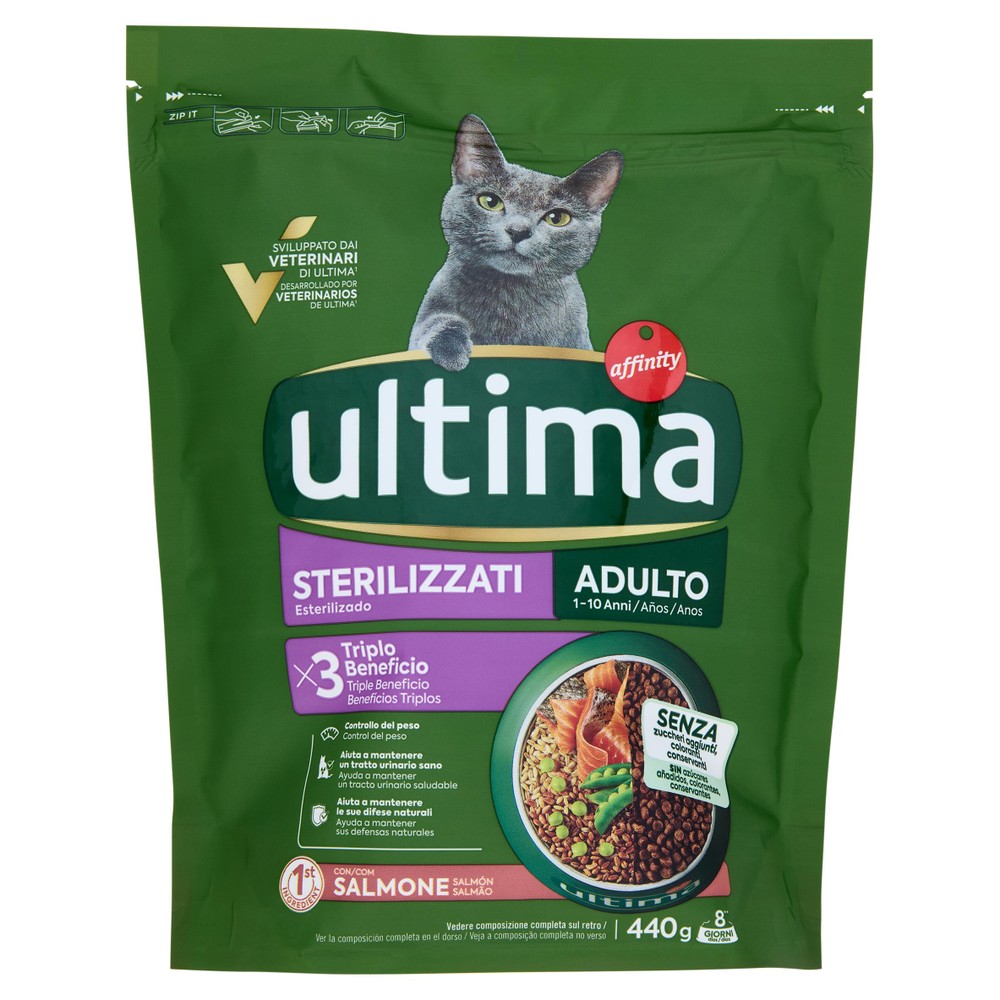 Alimento Secco Per Gatti Sterilizzato Salmone Ultima - Foto 1