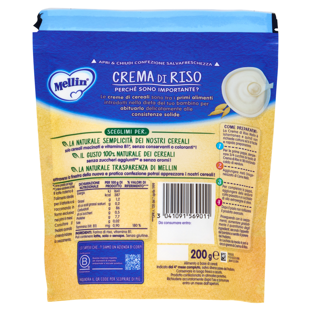 Crema Di Riso Dall'inizio Dello Svezzamento Mellin - Foto 3