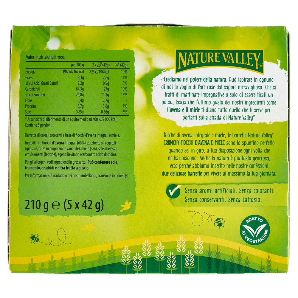Barrette Crunchy Fiocchi D'avena Integrali E Miele 5x42g Nature Valley - Foto 3