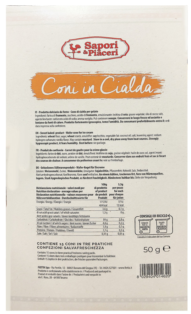 Coni Cialde Per Gelato Croccanti Sapori & Piaceri - Foto 2