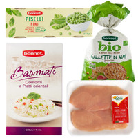 Mix Pasto Riso + Pollo + Piselli + Gallette