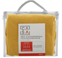 Coprisedia Con Schienale Tinta Unita Giallo Conf Da 2 Casa Coprisedia Con Schienale Tinta Unita Giallo Conf Da 2 Casa