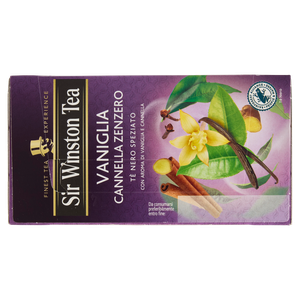 Tè Nero Vaniglia, Cannella E Zenzero 20x2g Bustine Sir Winston Tea - Foto 3
