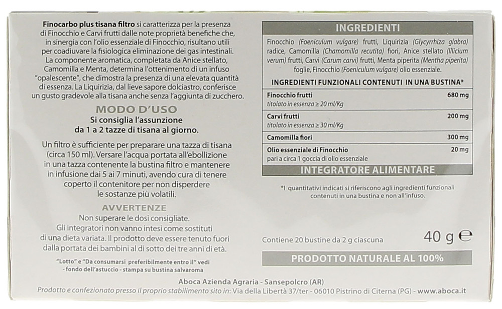 Aboca Tisana Finocarbo Plus - Foto 2