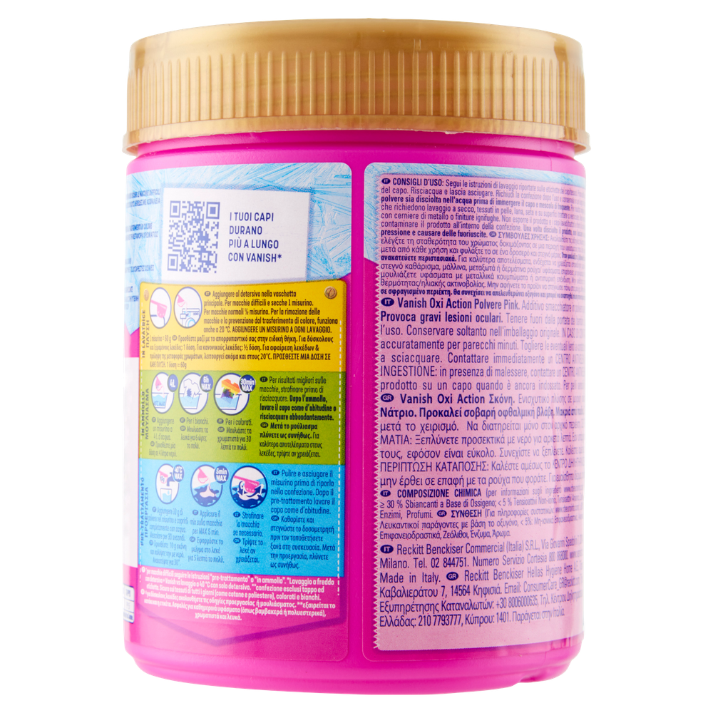 Additivo Smacchiatore Per Bucato In Polvere Rosa Vanish Oxi Action