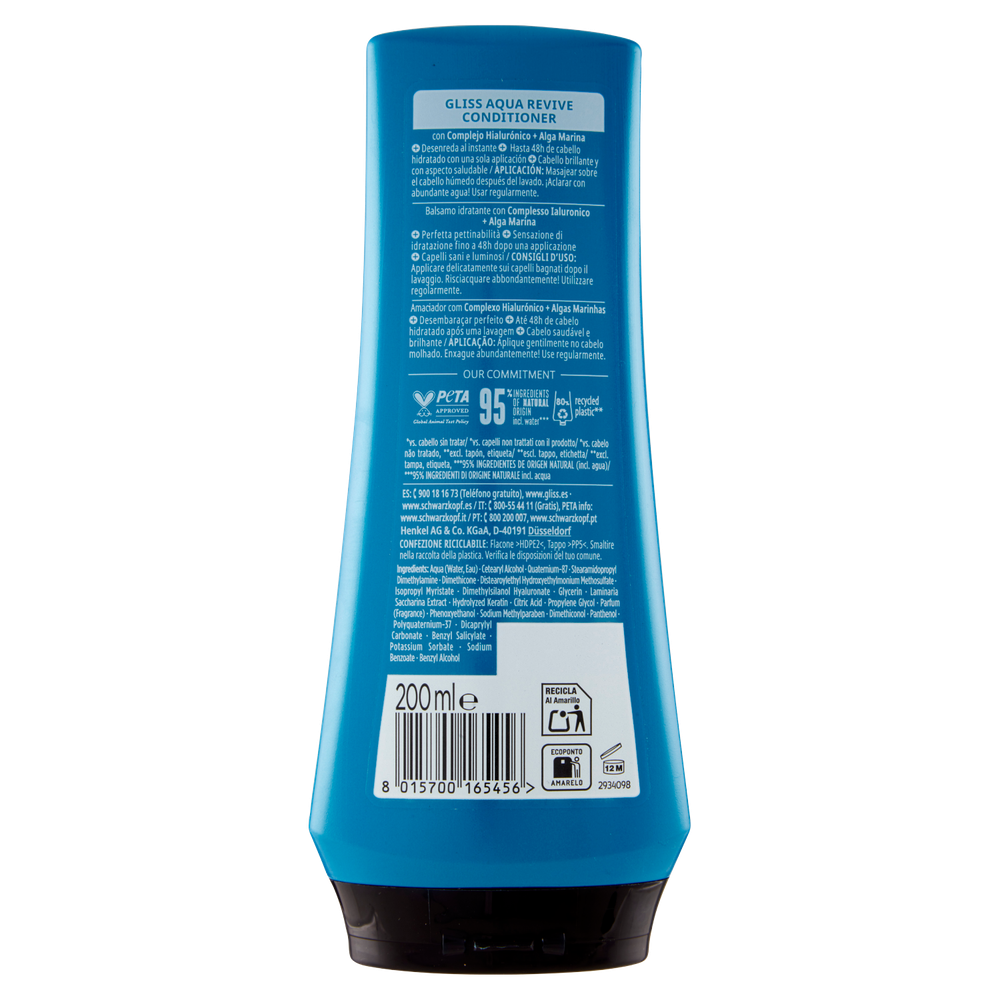 Balsamo Idratante Per Capelli Da Normali A Secchi Aqua Revive Gliss - Foto 3