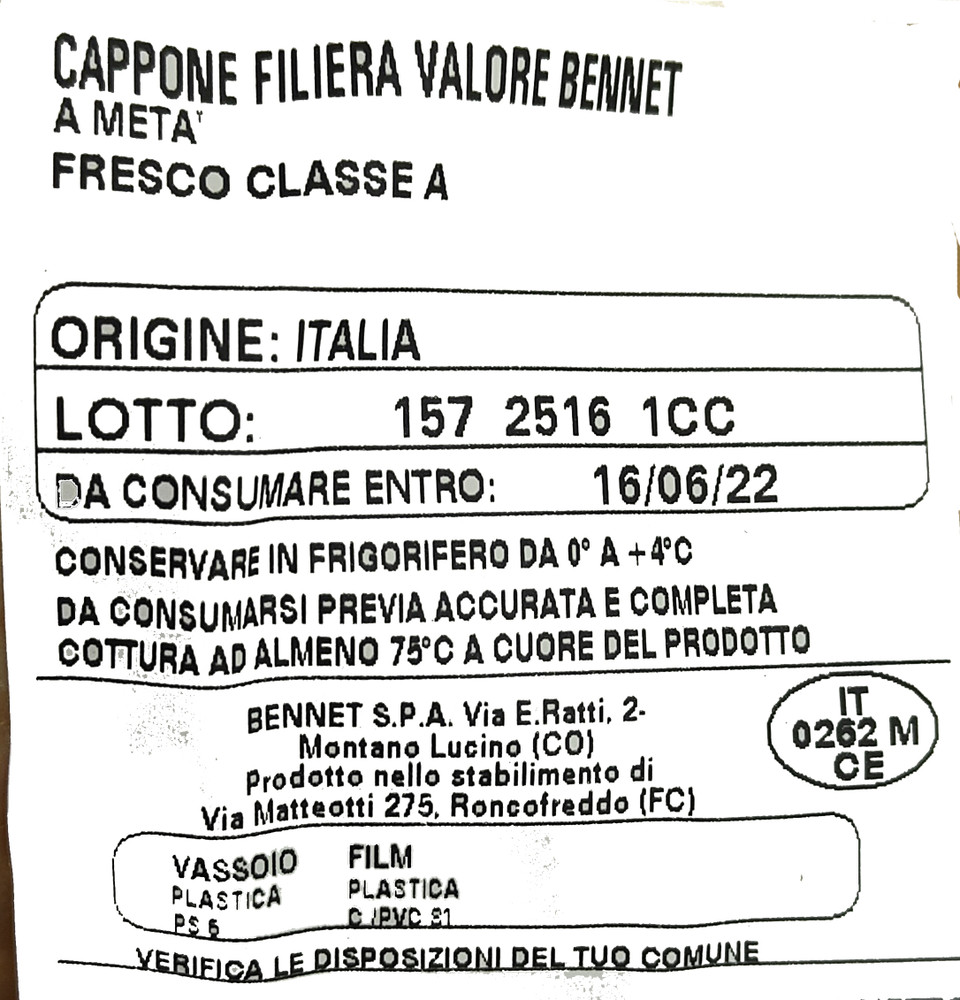 Cappone Meta' Filiera Valore Bennet - Foto 3