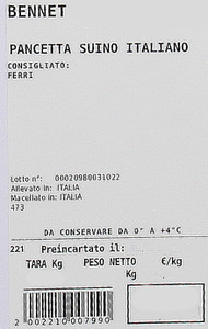 Pancetta Fresca Suino Italiano